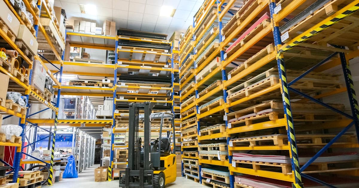 Een magazijn vol pallets. Het argument hier is geen nieuw systeem maar beter gebruik van de data die er al staat.